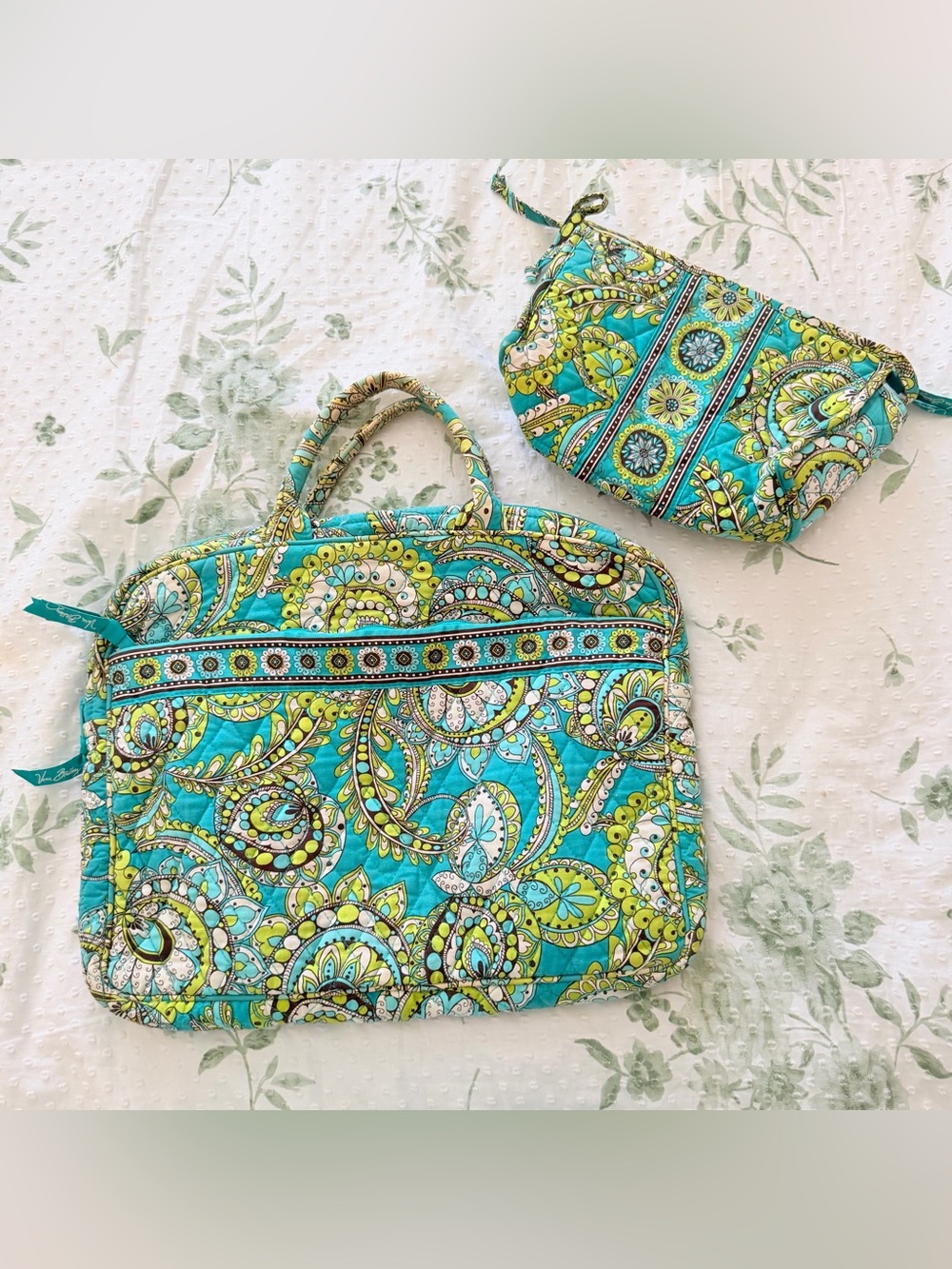 Vera Bradley laptop case + pencil bag
